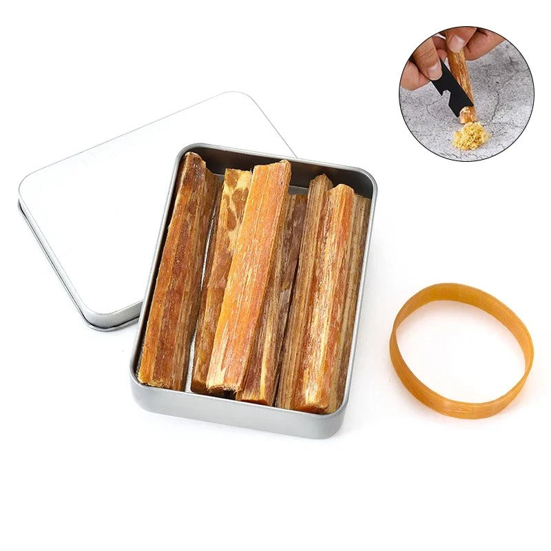 Natural Fatwood Fire Starter Sticks – Resin-Rich Kindling for Outdoor Survival, Camping & Emergency Use (1 Box)