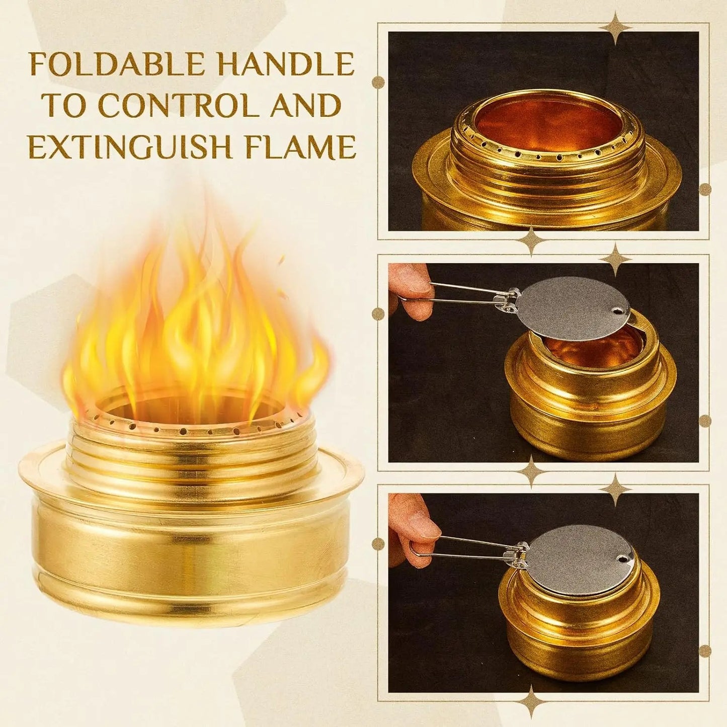 Professional Brass Alcohol Stove with Flame Control – Compact Spirit Burner for Camping, Bushcraft & Emergency Cooking