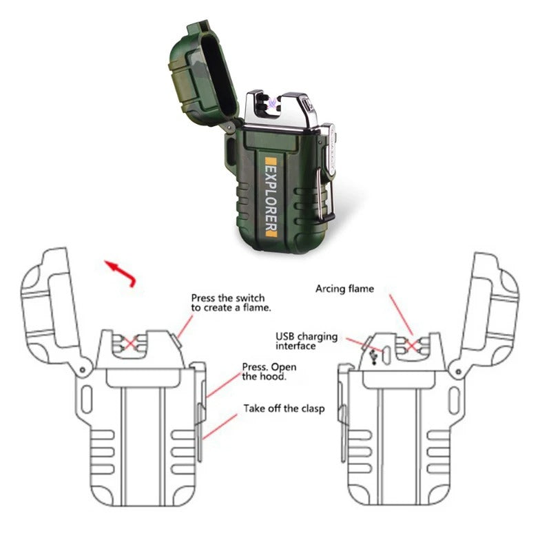 Waterproof Outdoor Gas Lighter – Windproof Survival Tool
