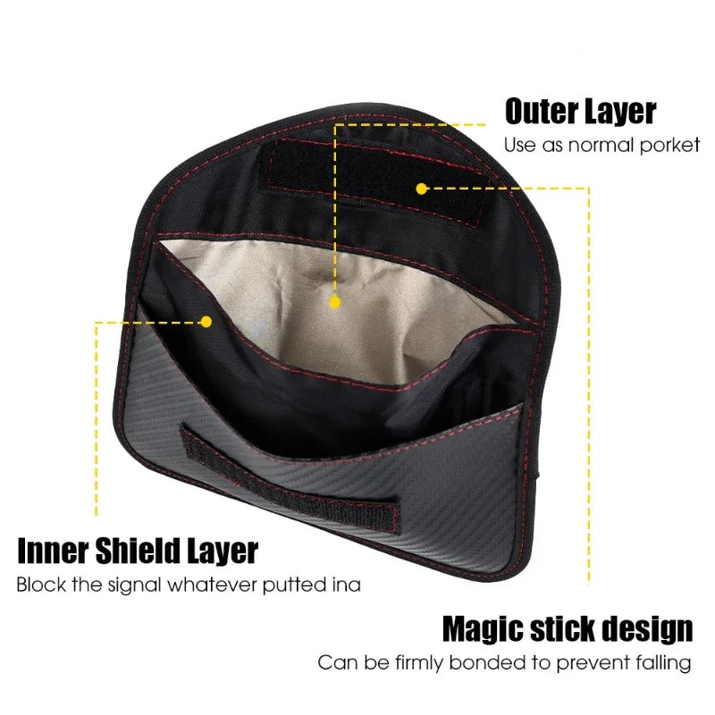Faraday Signal Blocking Pouch – RFID Shielded Key Fob Case for Car Security & Privacy Protection