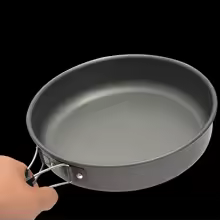 Foldable Camping Frying Pan – Lightweight Alumina Cookware for 2–3 People (15 cm / 18 cm / 20 cm)