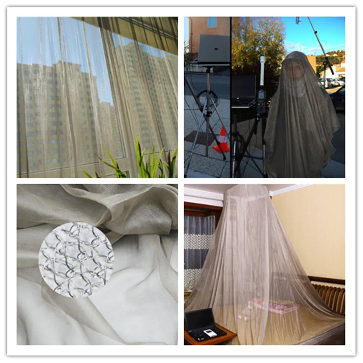 Silver Mesh Faraday Canopy – EMF Blocking Bed Shield for Restful Sleep