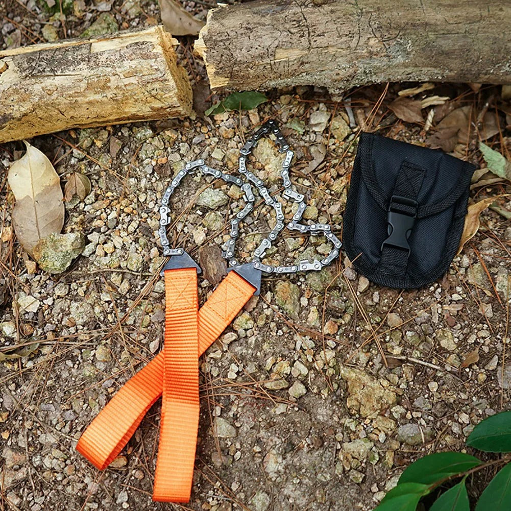 11-Tooth Pocket Chainsaw – Compact Survival Saw for Outdoor, Camping & Emergency Use