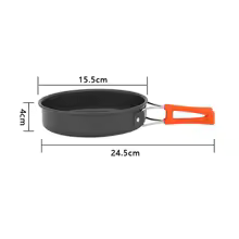 Foldable Camping Frying Pan – Lightweight Alumina Cookware for 2–3 People (15 cm / 18 cm / 20 cm)
