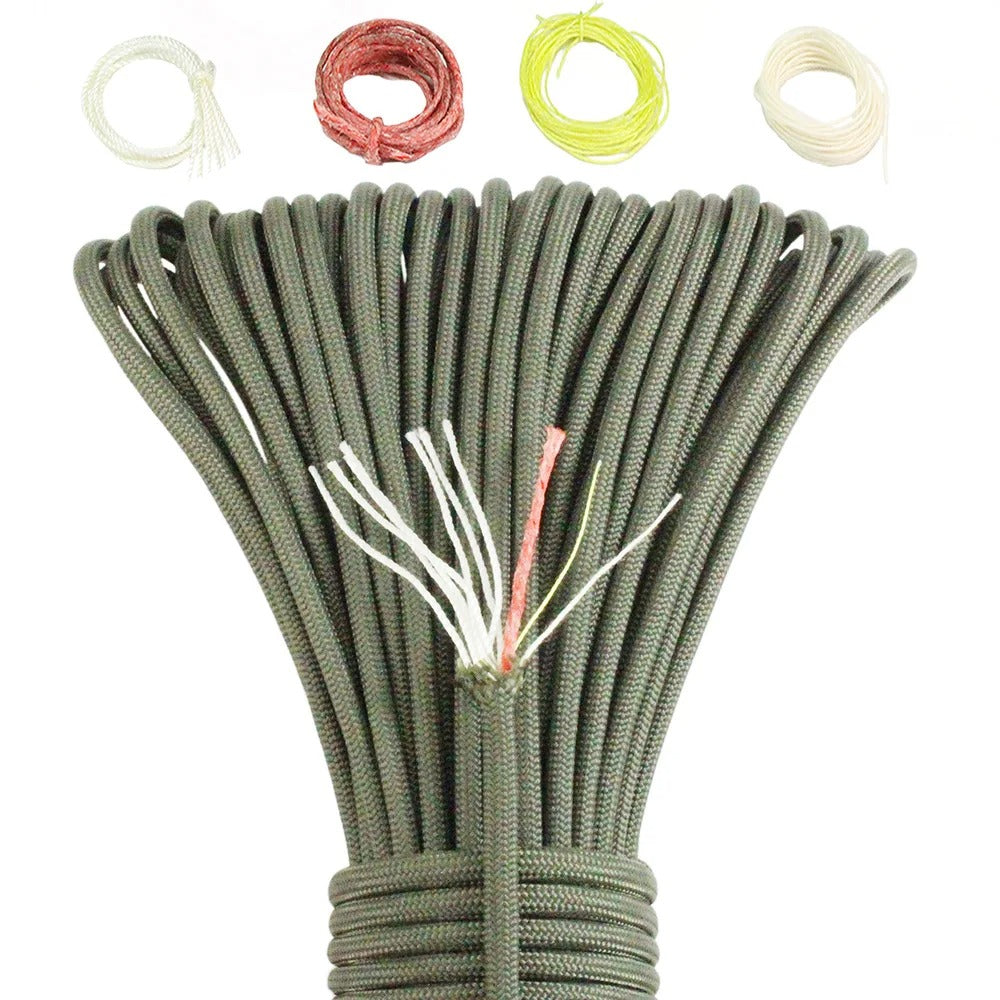 Noble Eagle 7.5m 10-Core Survival Paracord – Multi-Function Tactical Rope with Fishing Line, Fire Cord & Emergency Tinder