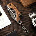 Mini Folding Pocket Knife – Stainless Steel, Wooden Handle