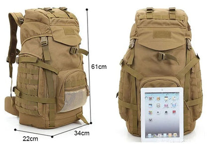 60L Molle Tactical Backpack – Rugged, Waterproof Outdoor Pack