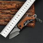 Mini Folding Pocket Knife – Stainless Steel, Wooden Handle