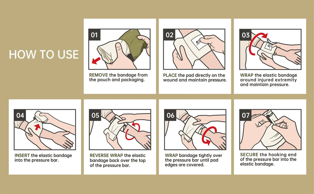 Rhino Rescue 6-Inch Emergency Compression Bandage – Tactical Israeli Style Trauma Dressing