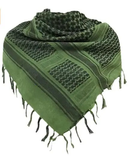 Tactical Shemagh Keffiyeh Scarf – 110×110 cm Cotton Wrap for Outdoor, Winter & Dust Protection