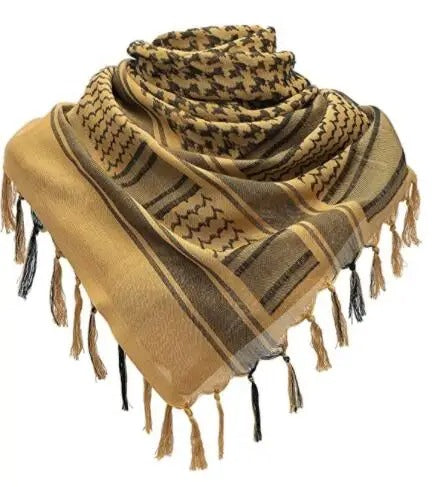 Tactical Shemagh Keffiyeh Scarf – 110×110 cm Cotton Wrap for Outdoor, Winter & Dust Protection
