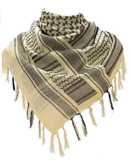 Tactical Shemagh Keffiyeh Scarf – 110×110 cm Cotton Wrap for Outdoor, Winter & Dust Protection