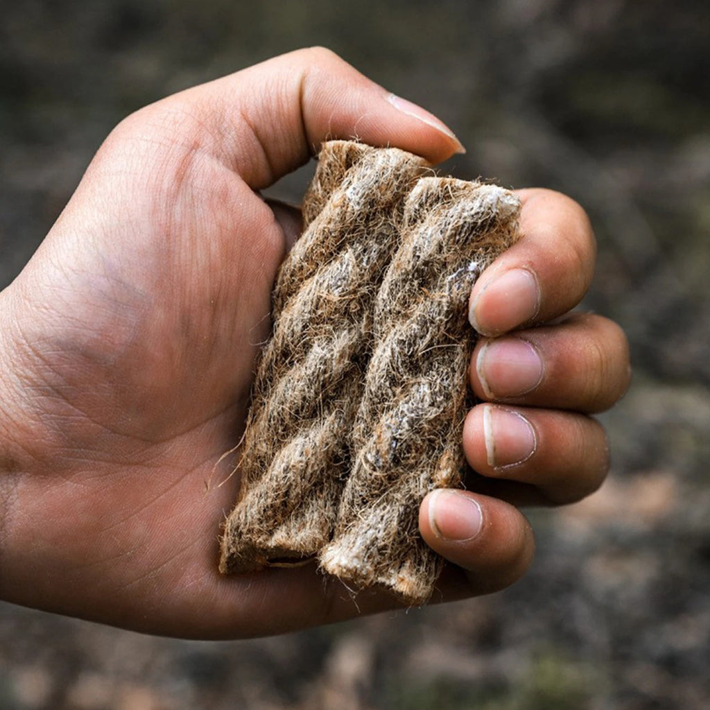 Natural Tinder Rope Fire Starter – Compact Emergency Tinder for Camping, Hiking & Bushcraft