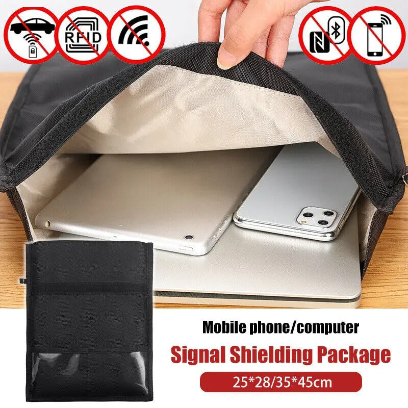 XL Faraday Signal Blocking Bag – Professional EMF & RFID Shield for Laptops, Tablets & Sensitive Documents