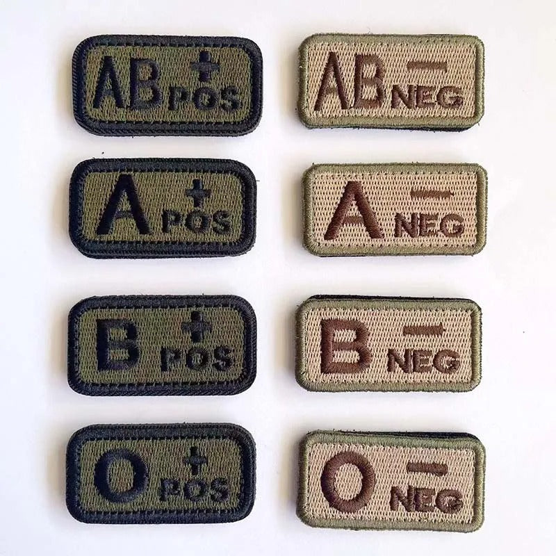 Tactical Blood Type Patch – 2.5×5cm Velcro ID Badge for Gear, Packs & Uniforms