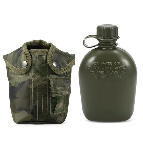 1L Military Canteen with Cover – Rugged Outdoor Water Bottle for Hiking, Camping & Survival