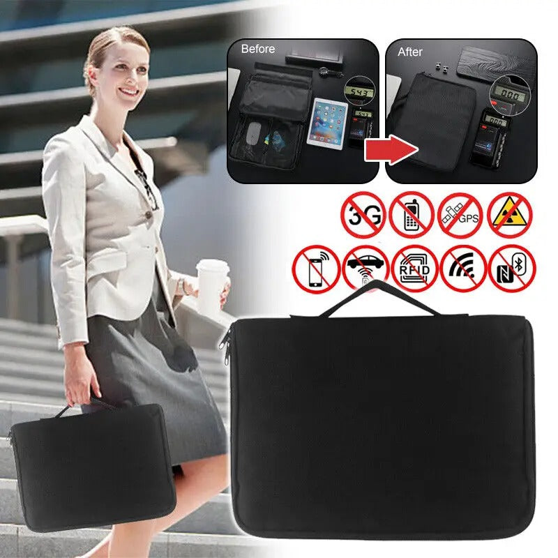 XL Faraday Signal Blocking Bag – Professional EMF & RFID Shield for Laptops, Tablets & Sensitive Documents
