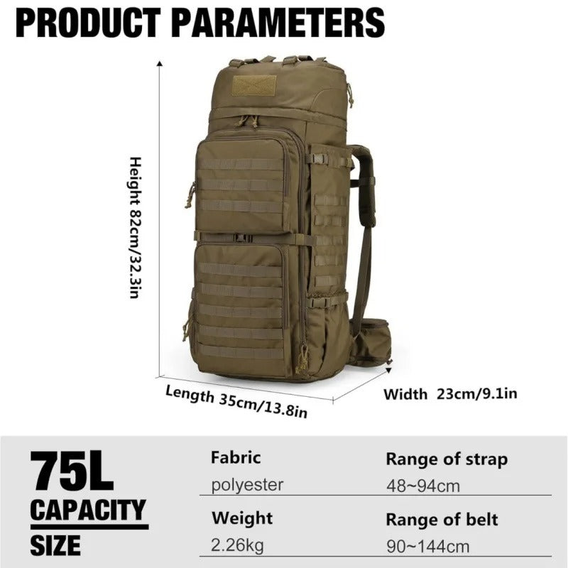 Tactical Mountaineering Backpack – 75L Multifunctional Outdoor Pack