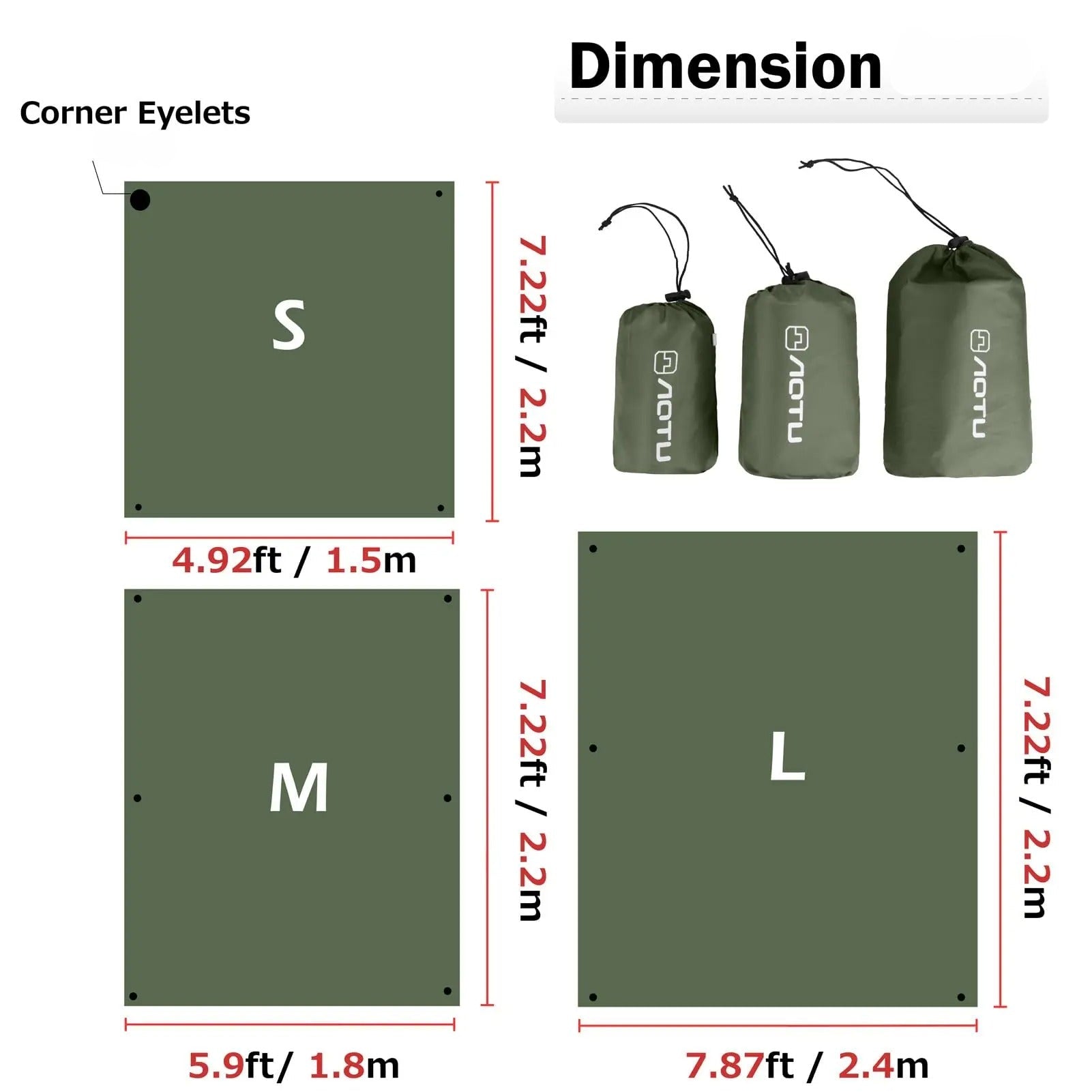 Waterproof Camping Tarp – 420D Oxford Cloth Rain Fly & Ground Mat