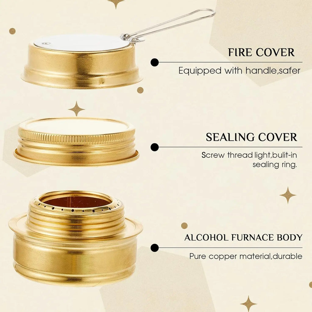 Professional Brass Alcohol Stove with Flame Control – Compact Spirit Burner for Camping, Bushcraft & Emergency Cooking