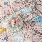 Compact Map Compass with Integrated Ruler – Clear Acrylic Navigation Tool