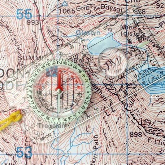 Compact Map Compass with Integrated Ruler – Clear Acrylic Navigation Tool