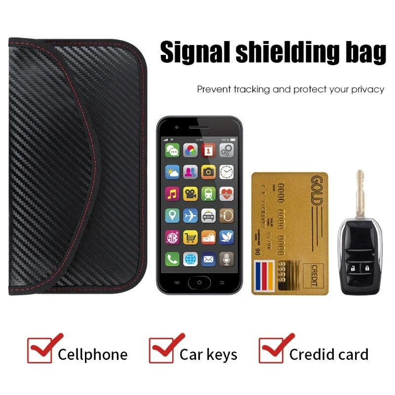 Faraday Signal Blocking Pouch – RFID Shielded Key Fob Case for Car Security & Privacy Protection