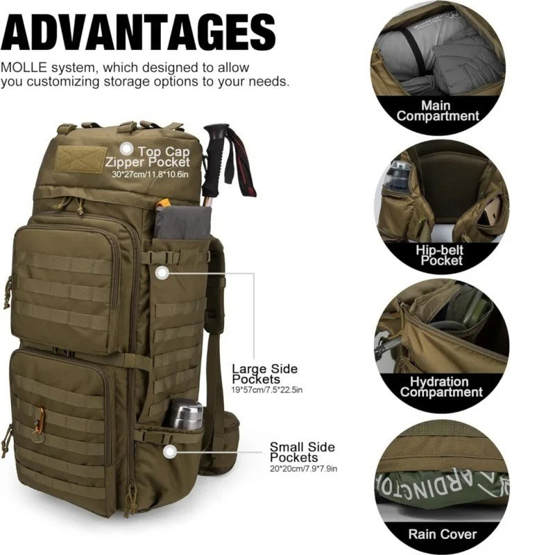 Tactical Mountaineering Backpack – 75L Multifunctional Outdoor Pack