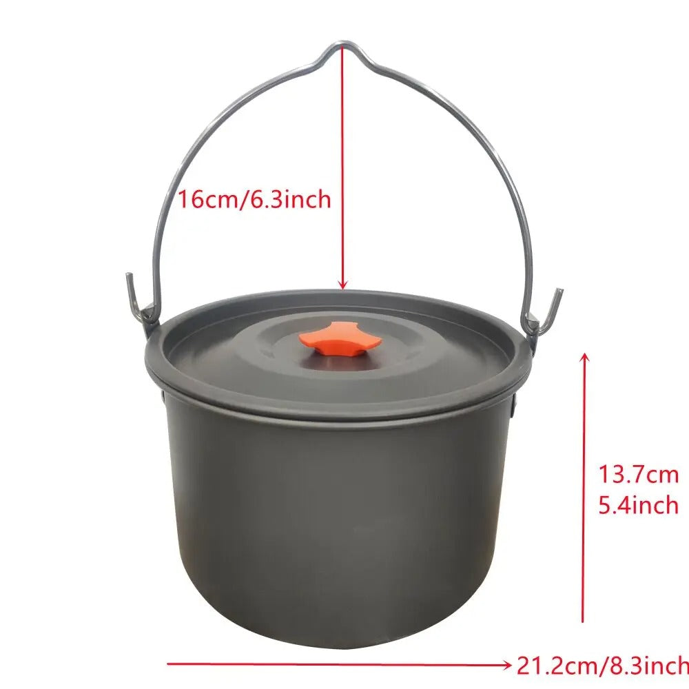 Aluminum Campfire Pot – Large-Capacity Hanging Cooking Pot