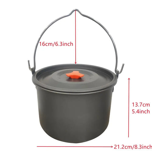 Aluminum Campfire Pot – Large-Capacity Hanging Cooking Pot