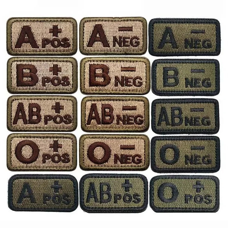 Tactical Blood Type Patch – 2.5×5cm Velcro ID Badge for Gear, Packs & Uniforms