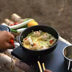 Foldable Camping Frying Pan – Lightweight Alumina Cookware for 2–3 People (15 cm / 18 cm / 20 cm)