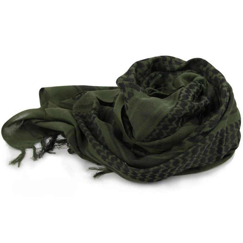 Tactical Shemagh Keffiyeh Scarf – 110×110 cm Cotton Wrap for Outdoor, Winter & Dust Protection