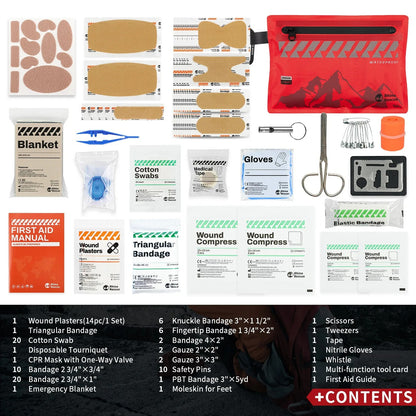 RHINO RESCUE – Compact first aid kit – Waterproof, ultralight & versatile for outdoor, travel, car & everyday use