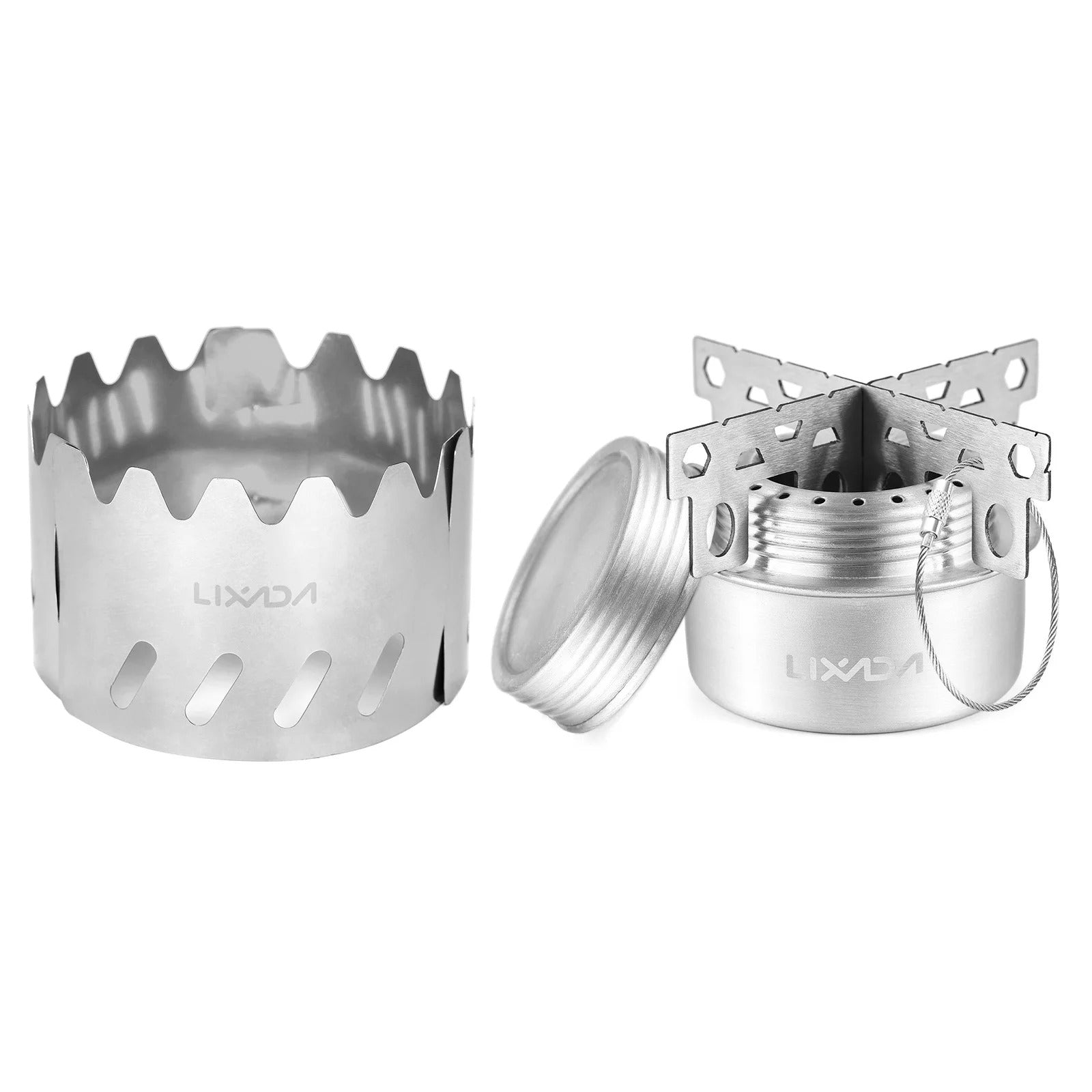 Complete Mini Alcohol Stove Kit – 100ml Ultralight Burner System with Windshield & Stand for Wilderness Cooking