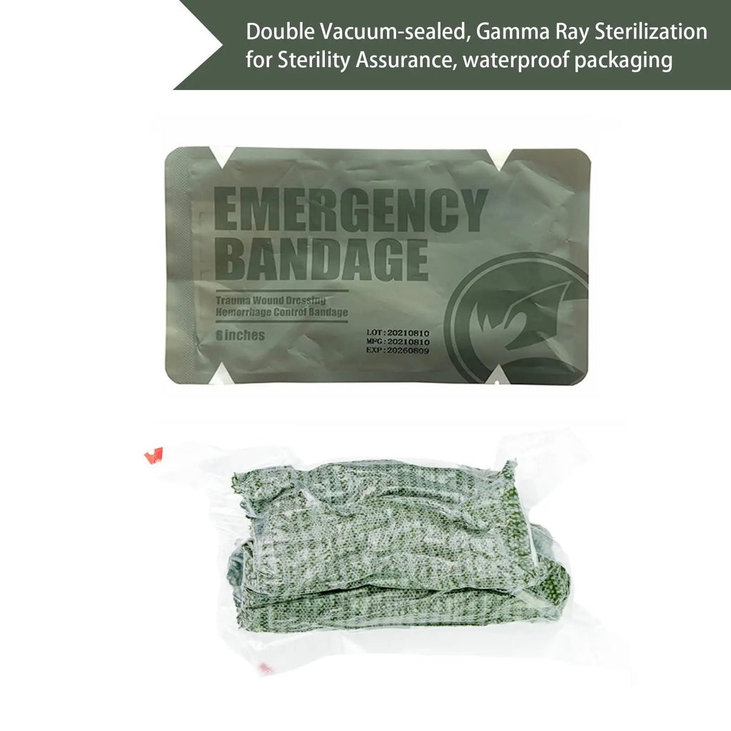 Rhino Rescue 6-Inch Emergency Compression Bandage – Tactical Israeli Style Trauma Dressing
