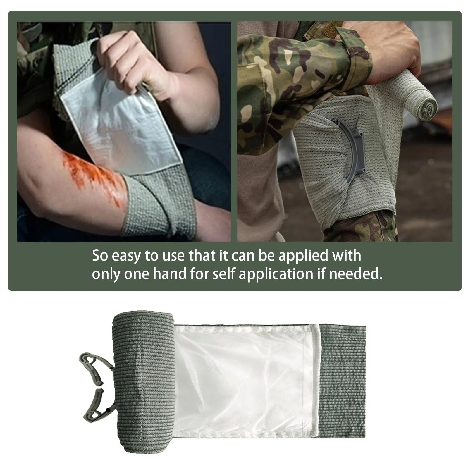Rhino Rescue 6-Inch Emergency Compression Bandage – Tactical Israeli Style Trauma Dressing