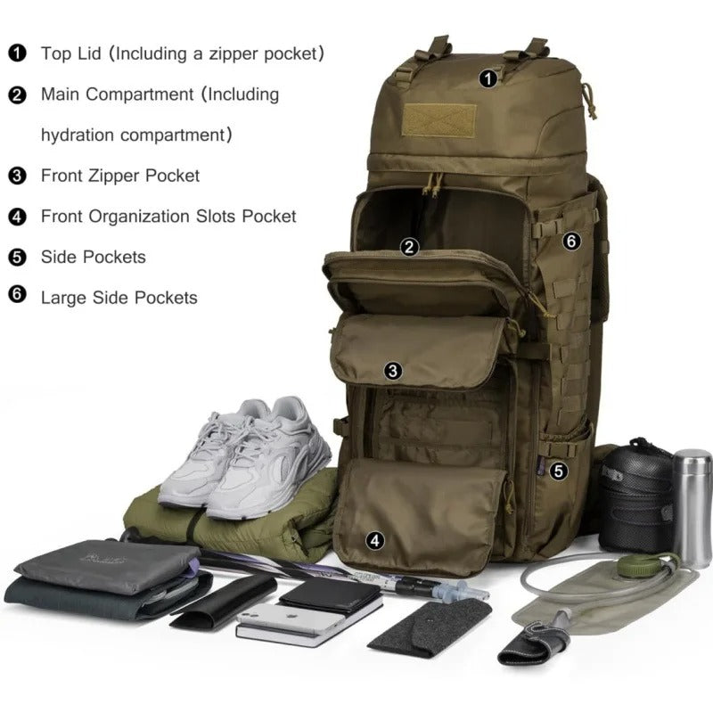 Tactical Mountaineering Backpack – 75L Multifunctional Outdoor Pack