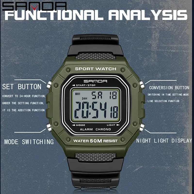 SANDA 2156 Tactical Digital Watch – Built for the Field. Ready for Anything.