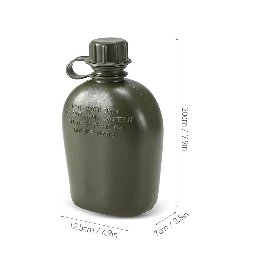 1L Military Canteen with Cover – Rugged Outdoor Water Bottle for Hiking, Camping & Survival