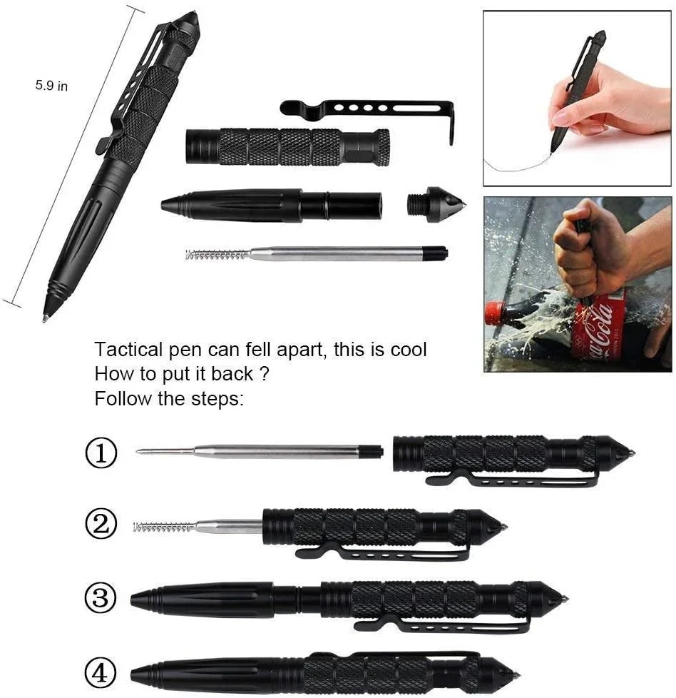 Tactical Self-Defense Pen – Glass Breaker & Writing Tool in Aviation-Grade Aluminum