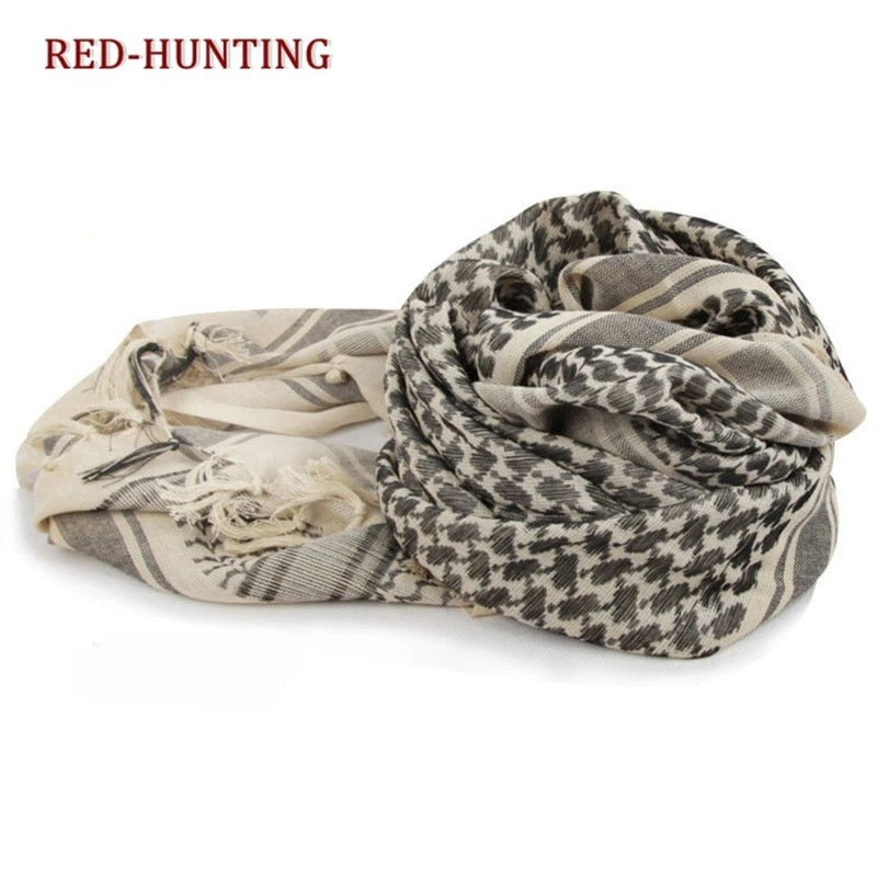 Tactical Shemagh Keffiyeh Scarf – 110×110 cm Cotton Wrap for Outdoor, Winter & Dust Protection