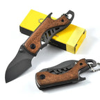 Mini Folding Pocket Knife – Stainless Steel, Wooden Handle