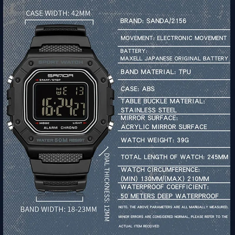SANDA 2156 Tactical Digital Watch – Built for the Field. Ready for Anything.