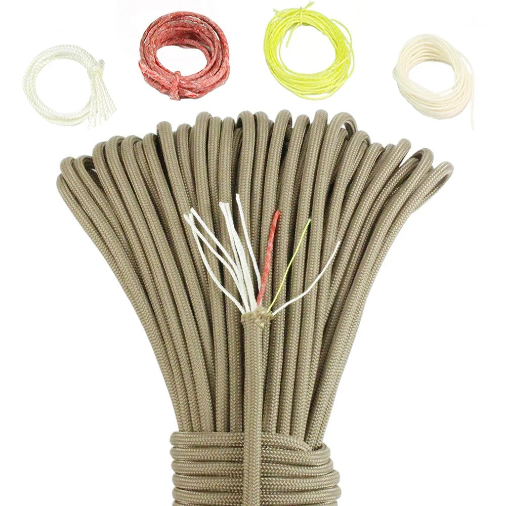 Noble Eagle 7.5m 10-Core Survival Paracord – Multi-Function Tactical Rope with Fishing Line, Fire Cord & Emergency Tinder