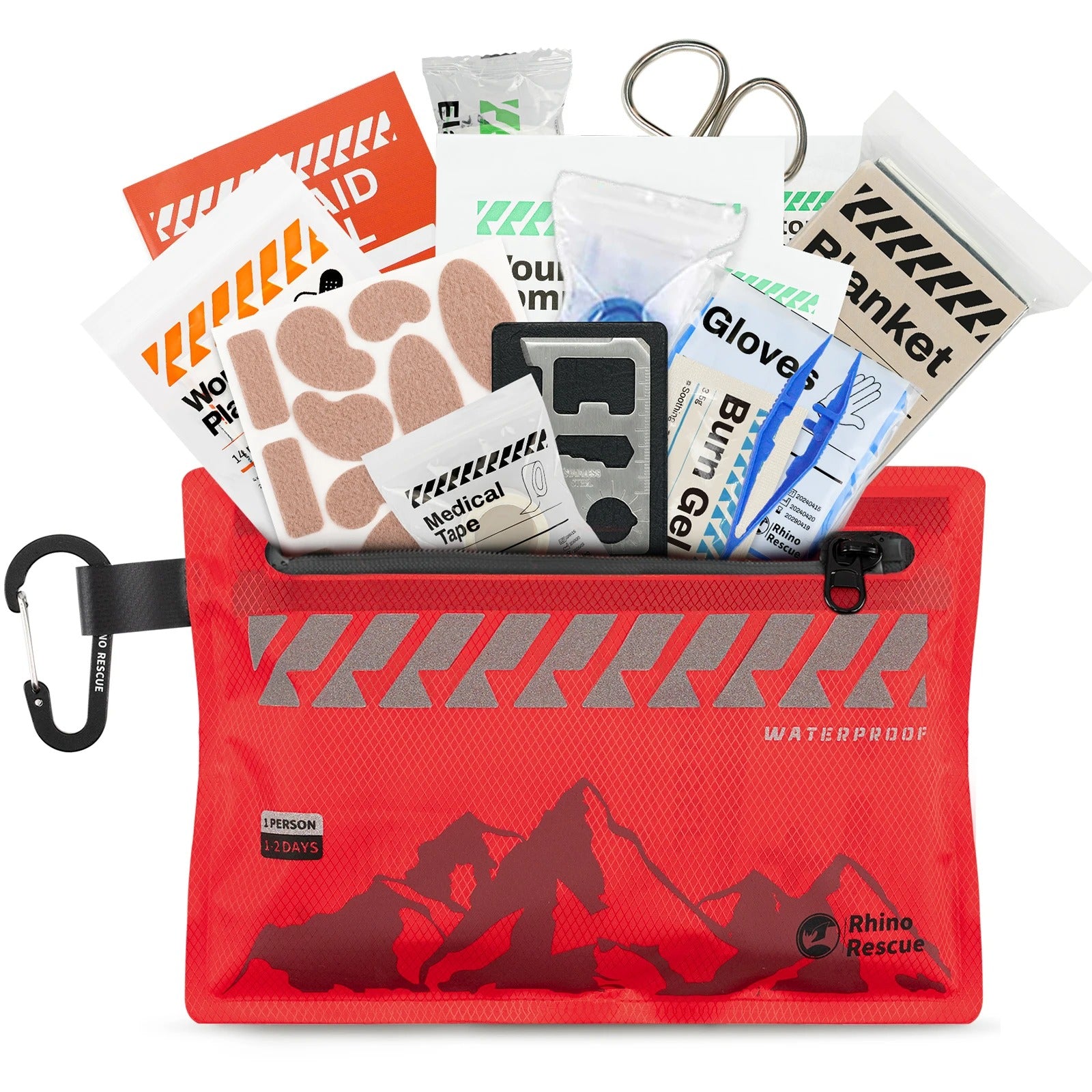 RHINO RESCUE – Compact first aid kit – Waterproof, ultralight & versatile for outdoor, travel, car & everyday use
