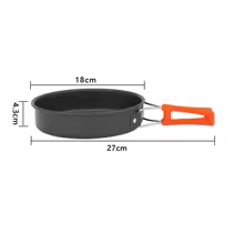 Foldable Camping Frying Pan – Lightweight Alumina Cookware for 2–3 People (15 cm / 18 cm / 20 cm)