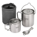 TOMSHOO 3-Piece Titanium Cookware Set