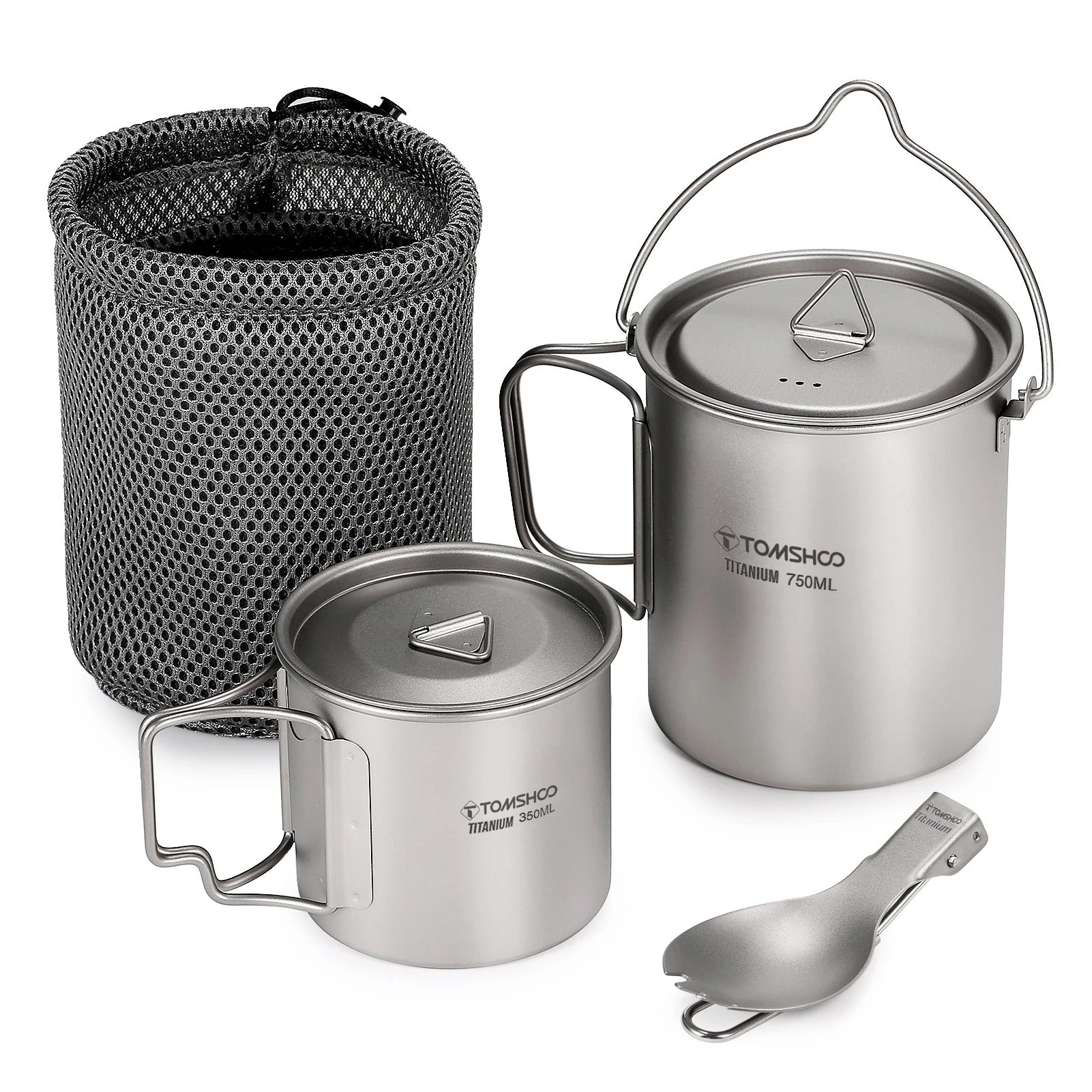 TOMSHOO 3-Piece Titanium Cookware Set